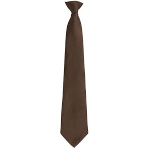 Premier Unisex Adult Colours Fashion Plain Clip-On Tie (Brown) - One Size Premier Unisex Adult Colours Fashion Plain Clip-On Tie (Brown) - One Size