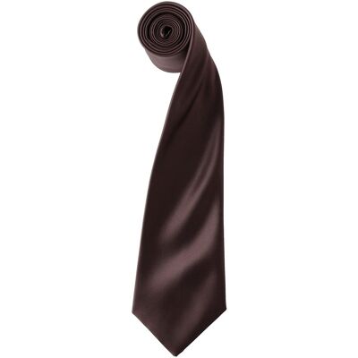 Premier Unisex Adult Colours Satin Tie (Brown) - One Size Premier Unisex Adult Colours Satin Tie (Brown) - One Size