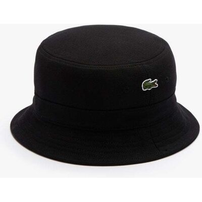 Lacoste Mens Organic Cotton Bucket Hat - Black - Size Large Lacoste Mens Organic Cotton Bucket Hat - Black - Size Large