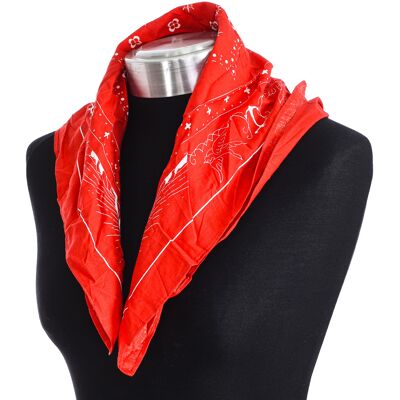 Buff Printed Cotton Scarf 97700 Unisex - Red - One Size Buff Printed Cotton Scarf 97700 Unisex - Red - One Size
