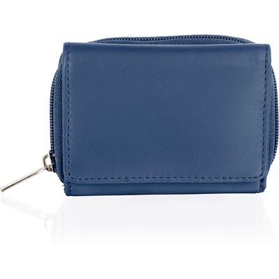 Woodland Leathers Womens Genuine Smooth Leather Compact Organiser Purse Wallet By - Navy - One Size Woodland Leathers Womens Genuine Smooth Leather Compact Organiser Purse Wallet By - Navy - One Size