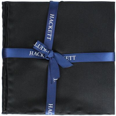 Hackett London Plain Satin Mens Black Hank Handkerchiefs - One Size Hackett London Plain Satin Mens Black Hank Handkerchiefs - One Size
