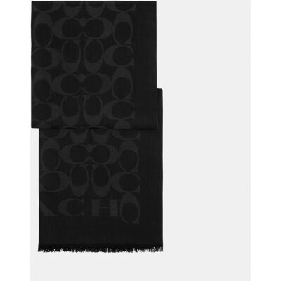 Coach Womens Signature C Wrap Scarf - Black - One Size Coach Womens Signature C Wrap Scarf - Black - One Size