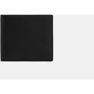 Coach Mens Coin Wallet In Sport Calf - Black Leather - One Size Coach Mens Coin Wallet In Sport Calf - Black Leather - One Size