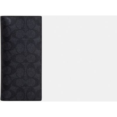 Coach Mens Modern Breast Pocket Wallet In Signature - Charcoal - One Size Coach Mens Modern Breast Pocket Wallet In Signature - Charcoal - One Size