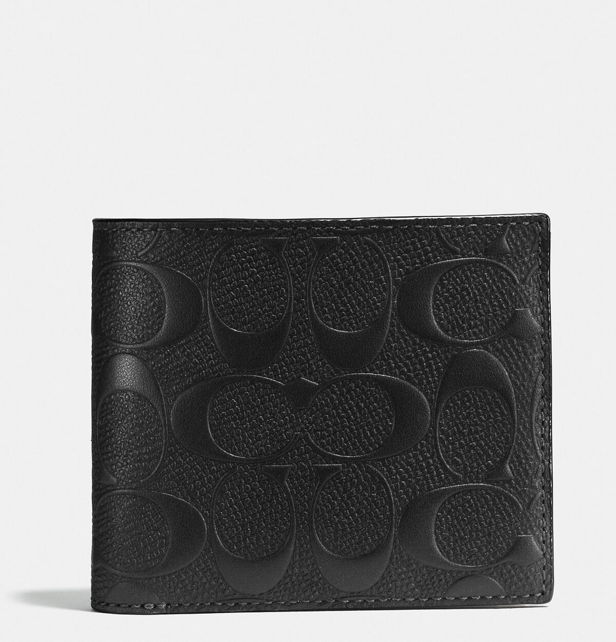 Coach Mens 3 In 1 Wallet In Signature Crossgrain Leather - Black - One Size