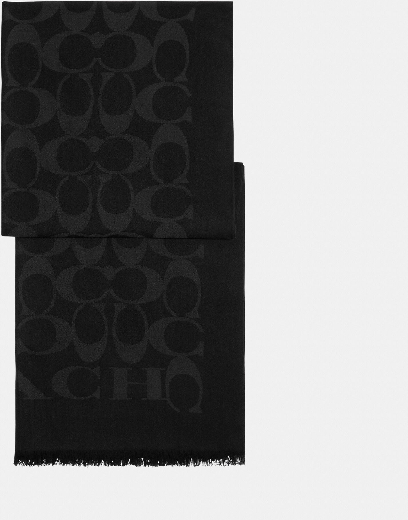 Coach Womens Signature C Wrap Scarf - Black - One Size