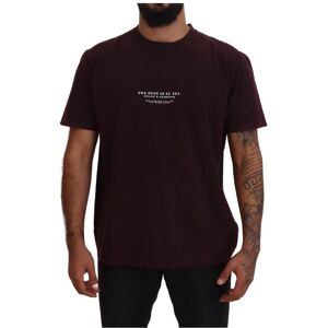 Dolce & Gabbana Mens Bordeaux Crewneck Short Sleeve T-Shirt - Bordo Material_cotton - Size It 46 (Mens)