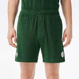 Lacoste Mens Sport Roland-Garros Edition Regular-Fit Tennis Shorts In Green Cotton - Size X-Small