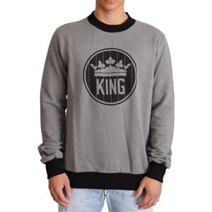 Dolce & Gabbana Mens Cotton Crown King Pullover Sweater - Grey - Size It 48 (Men'S)