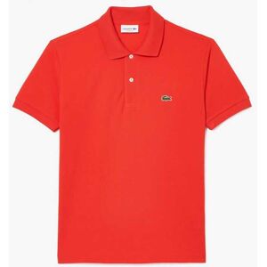 Lacoste Mens Classic-Fit Originals Piqué Polo Shirt In Red Cotton - Size Small