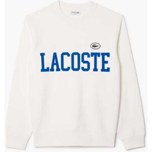 Lacoste Mens Flocked Fleece Sweatshirt In Cream - Size X-Small