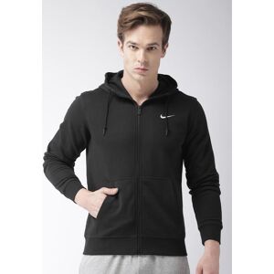 Nike Fleece Mens Zip Through Club Swoosh Hoodie In Black - Size Large
