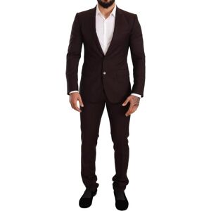 Dolce & Gabbana Mens Bordeaux Wool Martini Slim Fit Suit - Bordo Material_wool1 - Size It 46 (Mens)
