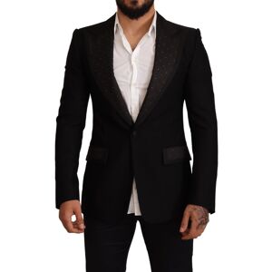 Dolce & Gabbana Mens Wool Slim Fit Coat Blazer Jacket - Black - Size It 48 (Men'S)