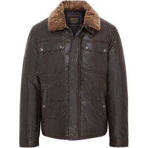 Infinity Leather Mens Brown Puffer Quilted Jacket - Farsund Lamb Leather - Size 5xl