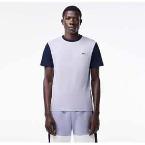 Lacoste Mens Regular Fit Colourblock Jersey T-Shirt In Blue Cotton - Size X-Small
