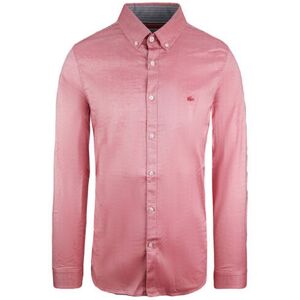 Lacoste Slim Fit Mens Pink Oxford Shirt Cotton - Size Small