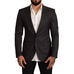 Dolce & Gabbana Mens Check Wool Slim Fit Blazer Jacket - Grey - Size It 48 (Men'S)