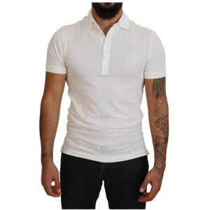 Dolce & Gabbana Mens White Cotton Logo Short Sleeve Polo T-Shirt Material_cotton - Size It 44 (Mens)