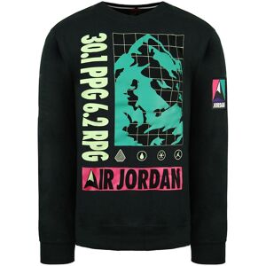 Nike Air Jordan Long Sleeve Crew Neck Black Pullover Mens Sweaters Ct3492 010 Cotton - Size Medium