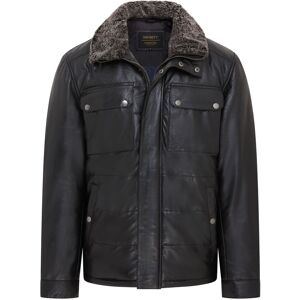 Infinity Leather Mens Black Puffer Quilted Jacket - Farsund Lamb Leather - Size Medium