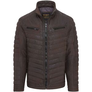 Infinity Leather Mens Brown Quilted Puffer Bomber Jacket - Torpoint Lamb Leather - Size Small
