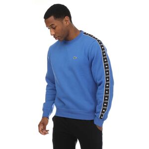 Lacoste Mens Logo Stripe Jogger Sweatshirt In Blue Cotton - Size 2xl