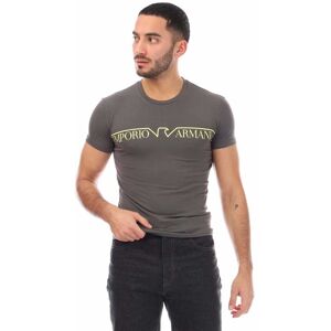 Emporio Armani Mens Crewneck T-Shirt In Grey Cotton - Size Medium
