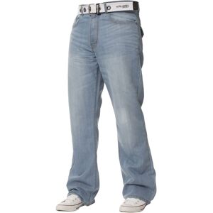 Kruze By Enzo Mens Bootcut Denim Jeans - Sky Blue Cotton - Size 50 Short