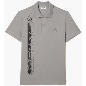 Lacoste Mens Signiature 3d Movement Polo Shirt In Grey - Size Small