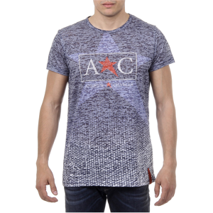 Andrew Charles By Andy Hilfiger Mens T-Shirt Short Sleeves Round Neck Blue Levi - Size Small