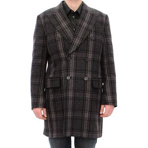 Dolce & Gabbana Mens Gray Double Breasted Coat Jacket - Grey Wool - Size It 48 (Men'S)