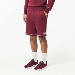 Lacoste Mens Sport Roland Garros Edition Fleece Tennis Shorts In Red Cotton - Size X-Small