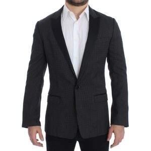 Dolce & Gabbana Mens Polka Dotted Slim Fit Blazer - Black Wool - Size It 44 (Men'S)