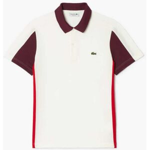 Lacoste Mens Regular-Fit Colour Block Polo Shirt In Cream Cotton - Size Medium