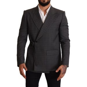 Dolce & Gabbana Mens Classic Check Wool Blazer Jacket - Grey - Size It 48 (Men'S)