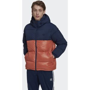 Adidas Originals Mens Down Regen Hooded Puffer Jacket - Blue Polyamide - Size Medium