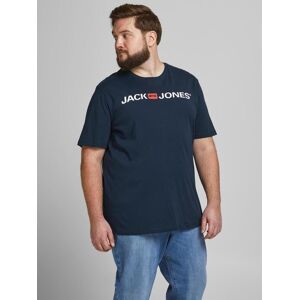 Jack & Jones Mens T-Shirt, King Size Short Sleeve Crew Neck - Navy Cotton - Size 2xl