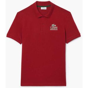 Lacoste Mens Regular-Fit Stretch Mini Piqué Polo Shirt In Red Cotton - Size 2xs