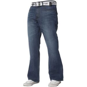 Kruze By Enzo Mens Bootcut Denim Jeans - Blue Cotton - Size 48 Short