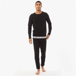 Jack & Jones Ricko Mens Cotton T-Shirt And Trousers Lounge Set Black - Size X-Large