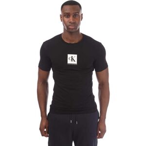 Calvin Klein Mens Monogram Logo T-Shirt In Black Cotton - Size Small