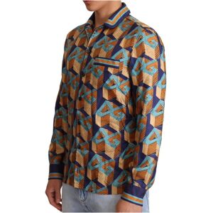 Dolce & Gabbana Mens Multicolor Dg Logo Silk Top Shirt - Multicolour - Size X-Small