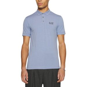 Emporio Armani Ea7 8npf04 Pjm6z Mens Polo T Shirts Jersey Cotton Top Summer Tee - Blue - Size X-Large