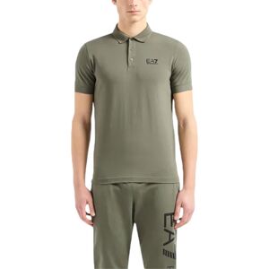 Emporio Armani Ea7 8npf04 Pjm6z Mens Polo T Shirts Jersey Cotton Top Summer Tee - Green - Size Large