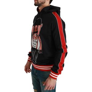 Dolce & Gabbana Mens Black Pig Of The Year Hooded Sweater Cotton - Size Eu 44 (Mens)