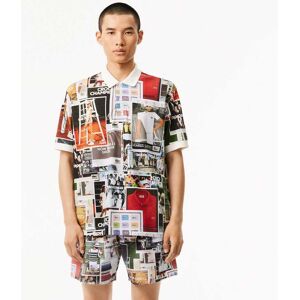 Lacoste Mens Loose Fit L.12.12 Printed Polo Shirt In Multi Colour - Multicolour Cotton - Size Small