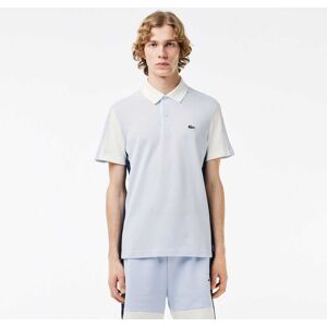 Lacoste Mens Regular Fit Colour-Block Polo Shirt In Light Blue Cotton - Size Small