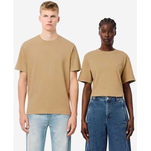Lacoste Mens Washed Effect Heavy Cotton T-Shirt In Beige - Size X-Small
